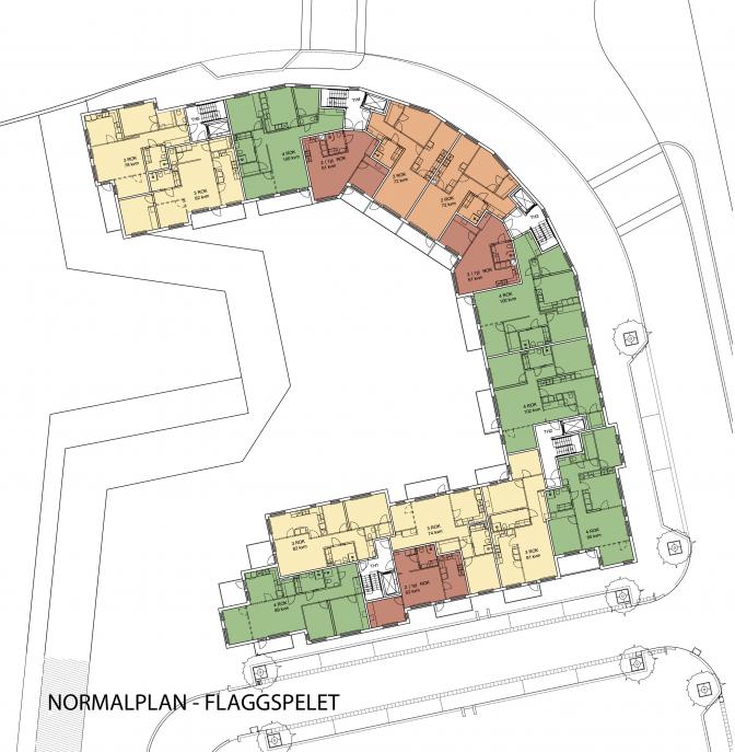 Flaggspelet, flerbostadshus Östra kanalstaden Åkersberga 0